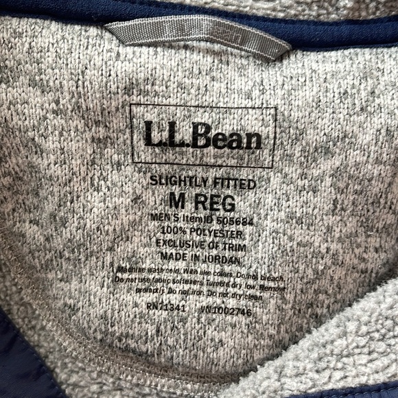 L.L. Bean grey sweater pullover size medium regular men's - Picture 4 of 5